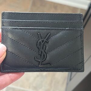 Yves Saint Laurent Chevron Black Card Holder
